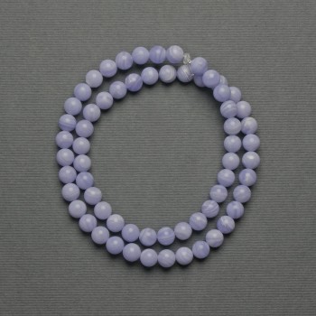 Agate Beads (Pressed) Smooth Sphere, 6mm Diameter ± on Thread, Length 37cm+