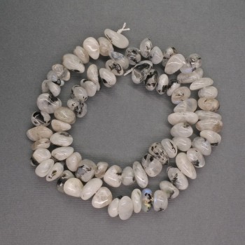 Natural adularia beads, teardrop cut, 9×10×6 mm, length 42 cm ±