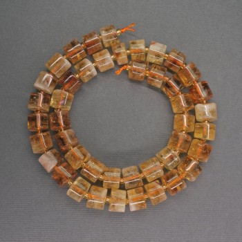 Citrine Beads Cylindrical, Natural Stone, Diameter 9x7 mm, Length 41 cm