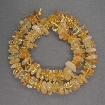 Citrine natural stone chip beads, diameter 9–12×4 mm, length 41 cm ±