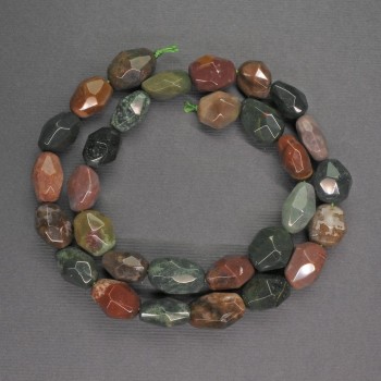 Multicolored natural jasper beads, faceted rondelle, diameter 10x14 mm, length 41 cm +-