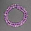 Kunzite natural gemstone beads, faceted cube-cut, 5 mm diameter, 37 cm length