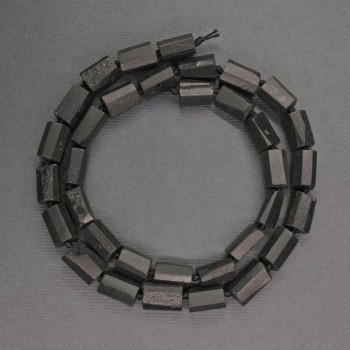 Beads of natural stone tourmaline, black Sherl, 7x9 mm, length 42 cm