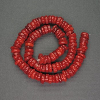 Natural Coral Rondelle Beads, 10×2.5 mm, length 40 cm