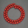 Beads of natural red coral, faceted round beads, 8mm diameter ±, 40cm length ±