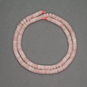 Pink Quartz Rondelle Beads, natural stone, diameter 4.5×2.5 mm, length 38 cm