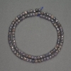 Sapphire beads, small faceted cube-cut, 4mm diameter, 40cm length
