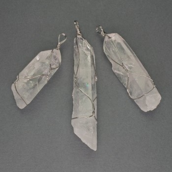 Кулон Гірський кришталь в обплетені 65х55х18мм+-асорті розмір