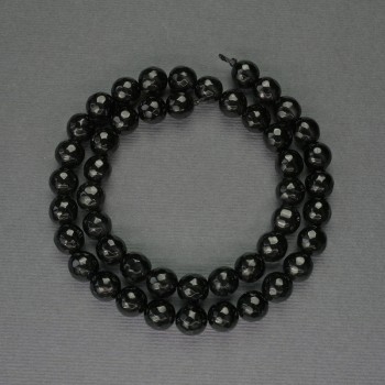 Faceted Agate Beads, round balls, 8 mm diameter ± on a thread, length 37 cm ±