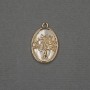 Tree Pendant with Mother-of-Pearl Inlay, 13×18×21×2 mm - Golden Metal