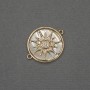 Connector Sun with natural mother-of-pearl 18x22x3mm +/- gold-tone metal