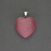 Pink Heart Pendant with Cat's Eye