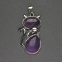 Pendant 'Cat' with Amethyst 25x51mm