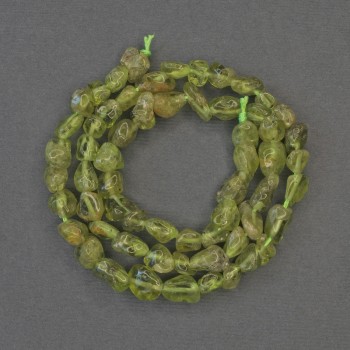 Chrysoprase faceted beads, 8×6 mm, on thread, length 40 cm+