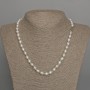Necklace of natural freshwater pearls, oval, diameter 8×6 mm, length 46 cm ±, with a clasp