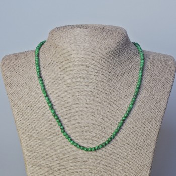 Malachite Necklace (pressed) smooth beads, 4 mm diameter, length 45-47 cm