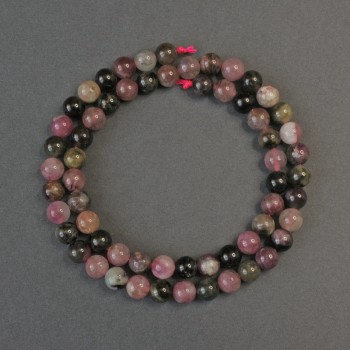 Tourmaline beads — smooth ball, 6.5 mm diameter, 39 cm length on thread