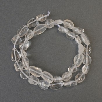 Beads of mountain crystal, faceted, diameter 9–14×9 mm, length 40 cm on cord