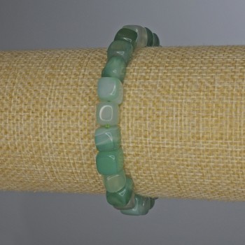 Agate Cube Bracelet 7x7mm, 18 cm, stretch