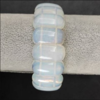 Sale! Elastic Moonstone Bracelet (Synthetic) Rectangular Links, 25x13 mm, 20 cm long
