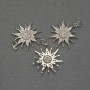 Кулон Зірка білі стрази сріблястий метал, діаметр 20мм+-, довжина 25мм+