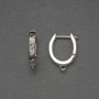 Ear hooks for earrings, silver-colored metal, 18×3 mm — pair