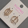 Xuping Earrings with White Rhinestones, 14 mm Diameter, 18 mm Length, 18K Gold Plating