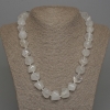 Rock Crystal Necklace with Natural Stone, Faceted Beads, 14x14 mm diameter, ± with clasp, length 50 cm