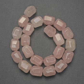 Pink Quartz Beads, Natural Stone, Faceted, 16x13mm ± on Thread, Length 38 cm+