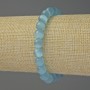 Blue Cat's Eye Bracelet with Smooth 8mm Beads, 18 cm Length, Elastic