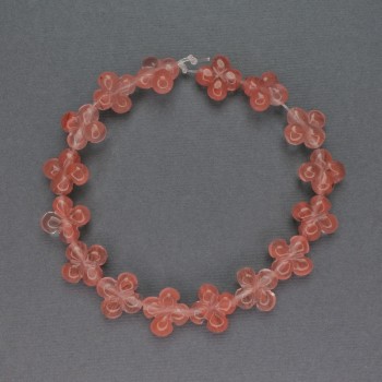 Chalcedony Beads in Four-Leaf Clover Shape, Natural Stone, diameter 13×13 mm, length 20 cm ±