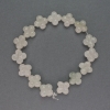 White quartz beads, natural stone shamrock, diameter 14x14mm±, length 20cm±