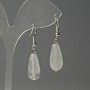 Rock Crystal Drop Earrings, diameter 10×25 mm, length about 40 mm