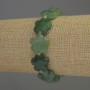 Nephrite Bracelet with Flower Design, Natural Stone, Stretch Base
