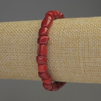 Браслет Корал рубка, діаметр 5-8х8мм+-, довжина 18см стрейч