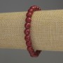 Bracelet with faceted coral beads, 8mm diameter, 18cm stretch