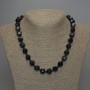 Aventurine Necklace 'Night of Cairo', faceted, diameter 12x10mm+-, length 50cm +