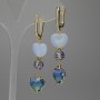 Moonstone Heart Earrings — 10mm ±, Cloisonné 8mm ±, Heart 12mm ±, Length 55mm ±