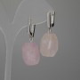 Earrings Pink Quartz Faceted 18×13mm+-, length 34mm+-