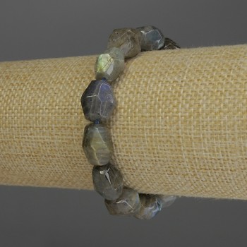 Браслет Лабрадор багатогранники, діаметр 14х10мм+-, довжина 18см стрейч