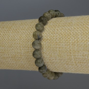 Labradorite Bracelet - Smooth Bead, 8 mm diameter, 18 cm length (stretch)