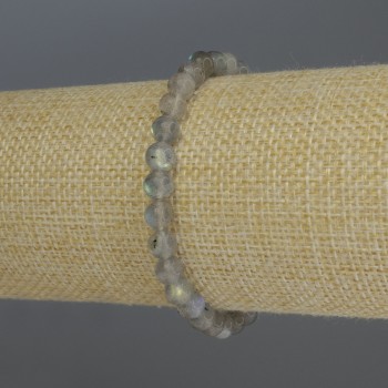 Labradorite Bracelet - smooth beads, 6 mm diameter, 18 cm length, stretch