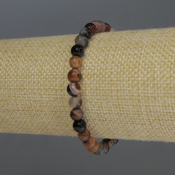 Браслет Агат гладка кулька, діаметр 6мм+-, довжина 18см стрейч