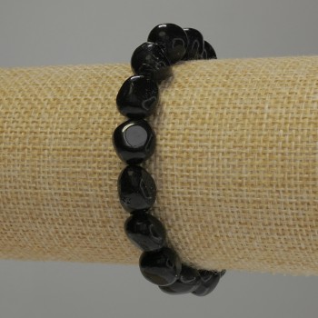 Браслет Агат галтовка, діаметр 10-13х10мм+-, довжина 18см стрейч