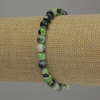 Stretch bracelet with faceted agate beads, 6 mm diameter, 18 cm length