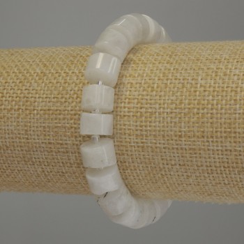 Браслет Адуляр рондель, діаметр 10х7мм+- бісер 3мм+-, довжина 18см стрейч