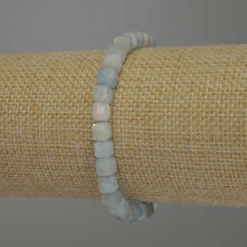 Браслет Моргініт гранований кубик, діаметр 6х5мм+-, довжина 18см+- стрейч