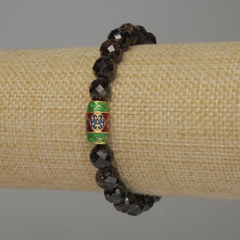 Garnet bracelet with faceted beads, 8 mm diameter, 18 cm length, stretch