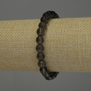 Браслет Раухтопаз гладка кулька, діаметр 8мм+-, довжина 18см стрейч