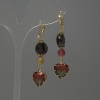 Tourmaline Earrings - Faceted Coin 10mm, Faceted Ball 6mm, Crystal in Bezel 12mm, Length 51mm